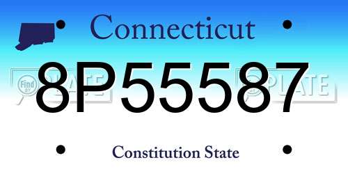 8P55587 Connecticut License Plate