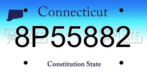8P55882 Connecticut License Plate