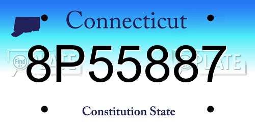 8P55887 Connecticut License Plate