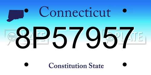 8P57957 Connecticut License Plate
