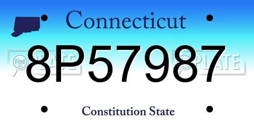 8P57987 Connecticut License Plate