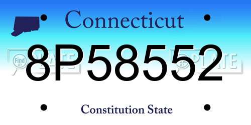 8P58552 Connecticut License Plate