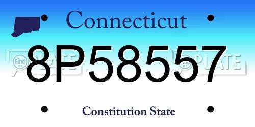 8P58557 Connecticut License Plate