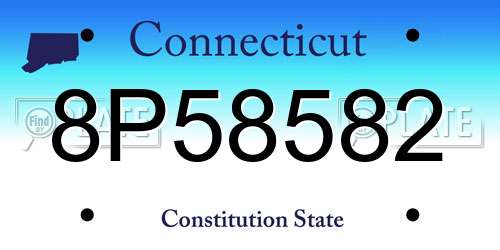 8P58582 Connecticut License Plate