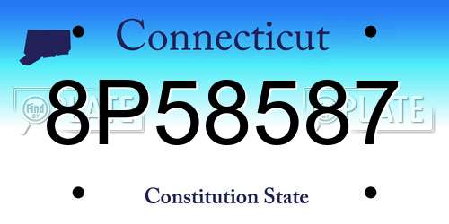 8P58587 Connecticut License Plate
