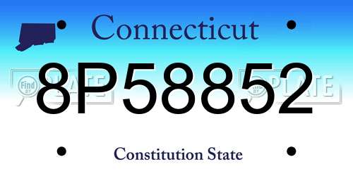 8P58852 Connecticut License Plate