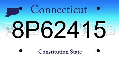 8P62415 Connecticut License Plate