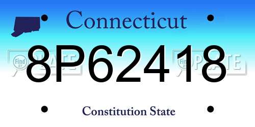 8P62418 Connecticut License Plate