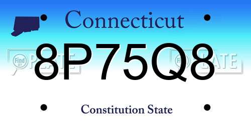 8P75Q8 Connecticut License Plate