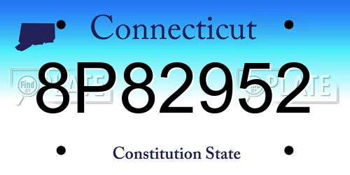 8P82952 Connecticut License Plate