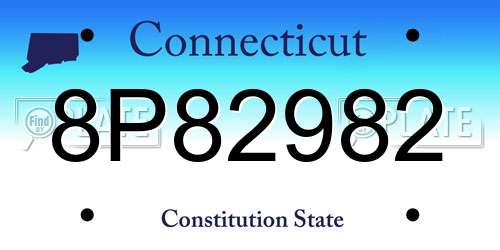 8P82982 Connecticut License Plate
