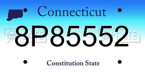 8P85552 Connecticut License Plate