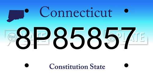 8P85857 Connecticut License Plate