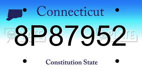 8P87952 Connecticut License Plate
