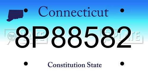 8P88582 Connecticut License Plate
