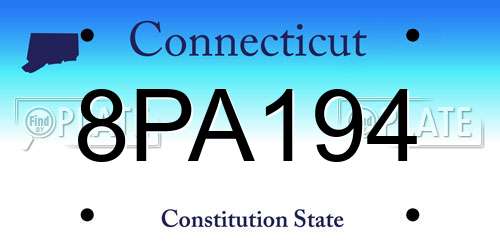 8PA194 Connecticut License Plate