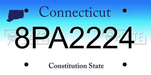 8PA2224 Connecticut License Plate