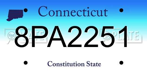 8PA2251 Connecticut License Plate