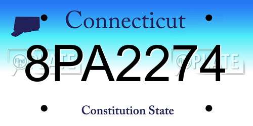 8PA2274 Connecticut License Plate