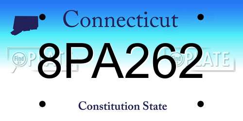 8PA262 Connecticut License Plate