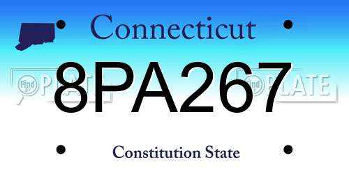 8PA267 Connecticut License Plate