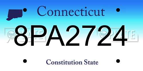 8PA2724 Connecticut License Plate