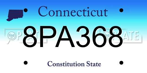 8PA368 Connecticut License Plate