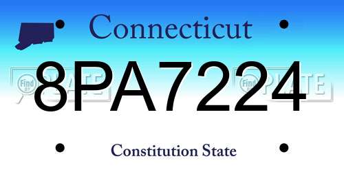 8PA7224 Connecticut License Plate