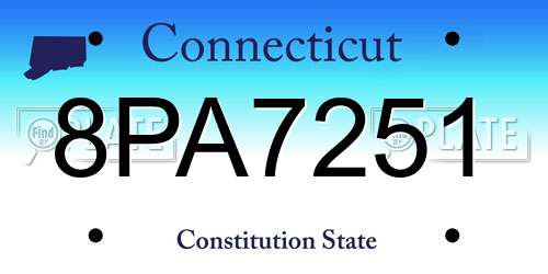 8PA7251 Connecticut License Plate