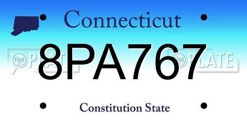 8PA767 Connecticut License Plate