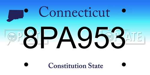 8PA953 Connecticut License Plate