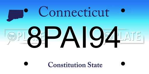 8PAI94 Connecticut License Plate