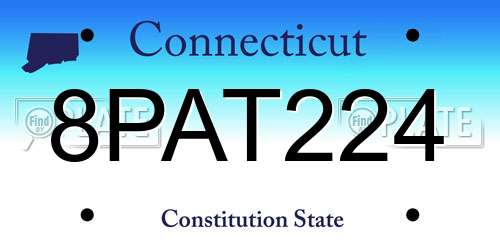8PAT224 Connecticut License Plate