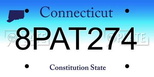 8PAT274 Connecticut License Plate