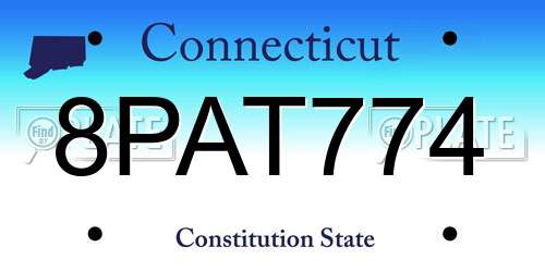 8PAT774 Connecticut License Plate