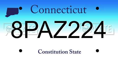 8PAZ224 Connecticut License Plate