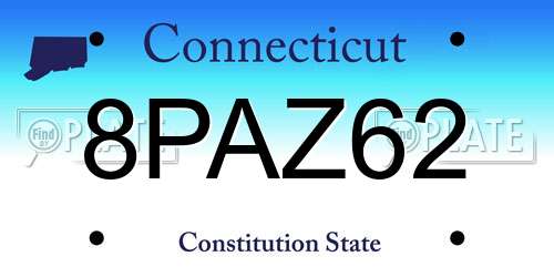8PAZ62 Connecticut License Plate