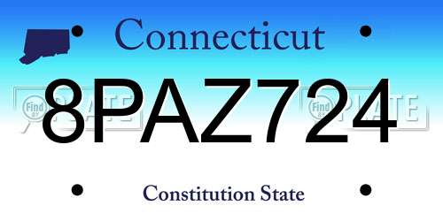 8PAZ724 Connecticut License Plate