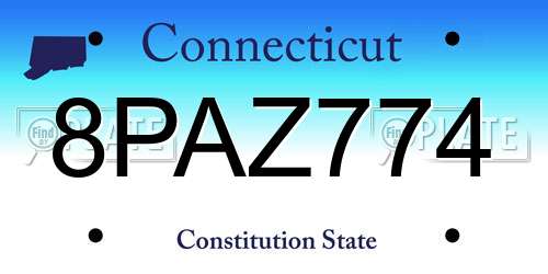 8PAZ774 Connecticut License Plate