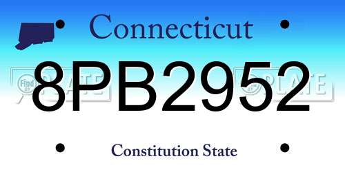 8PB2952 Connecticut License Plate