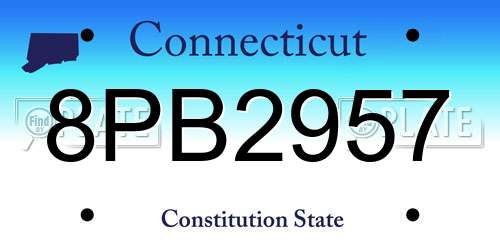 8PB2957 Connecticut License Plate