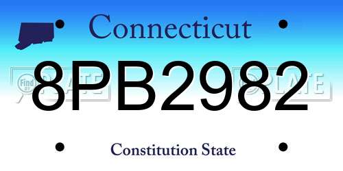 8PB2982 Connecticut License Plate