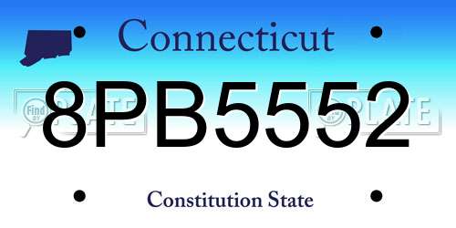 8PB5552 Connecticut License Plate