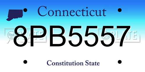 8PB5557 Connecticut License Plate