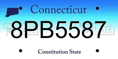 8PB5587 Connecticut License Plate