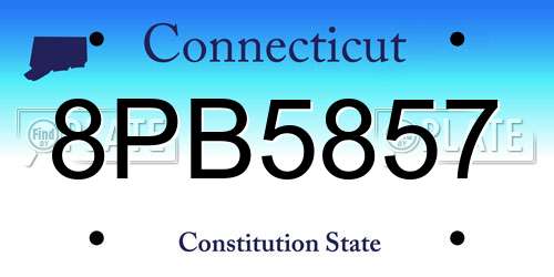 8PB5857 Connecticut License Plate