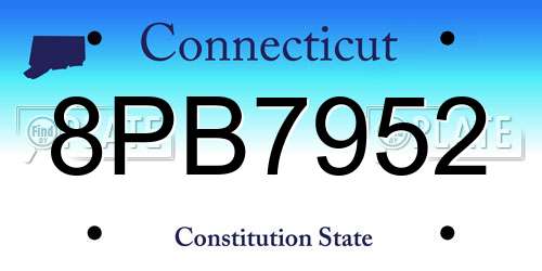 8PB7952 Connecticut License Plate