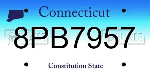 8PB7957 Connecticut License Plate