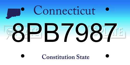 8PB7987 Connecticut License Plate