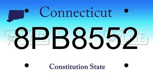 8PB8552 Connecticut License Plate
